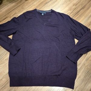 Joseph Abboud Deep Purple V-Neck Sweater